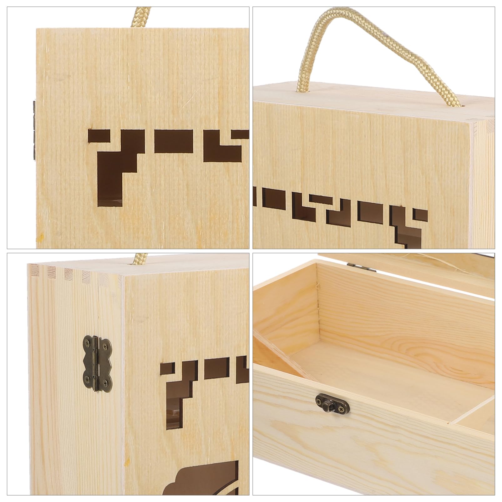 MAGICLULU Scatola Regalo Per Vino in Legno Scatola Per Bottiglia Di Vino Portatile Per Compleanni Matrimoni Feste e Eventi Speciali