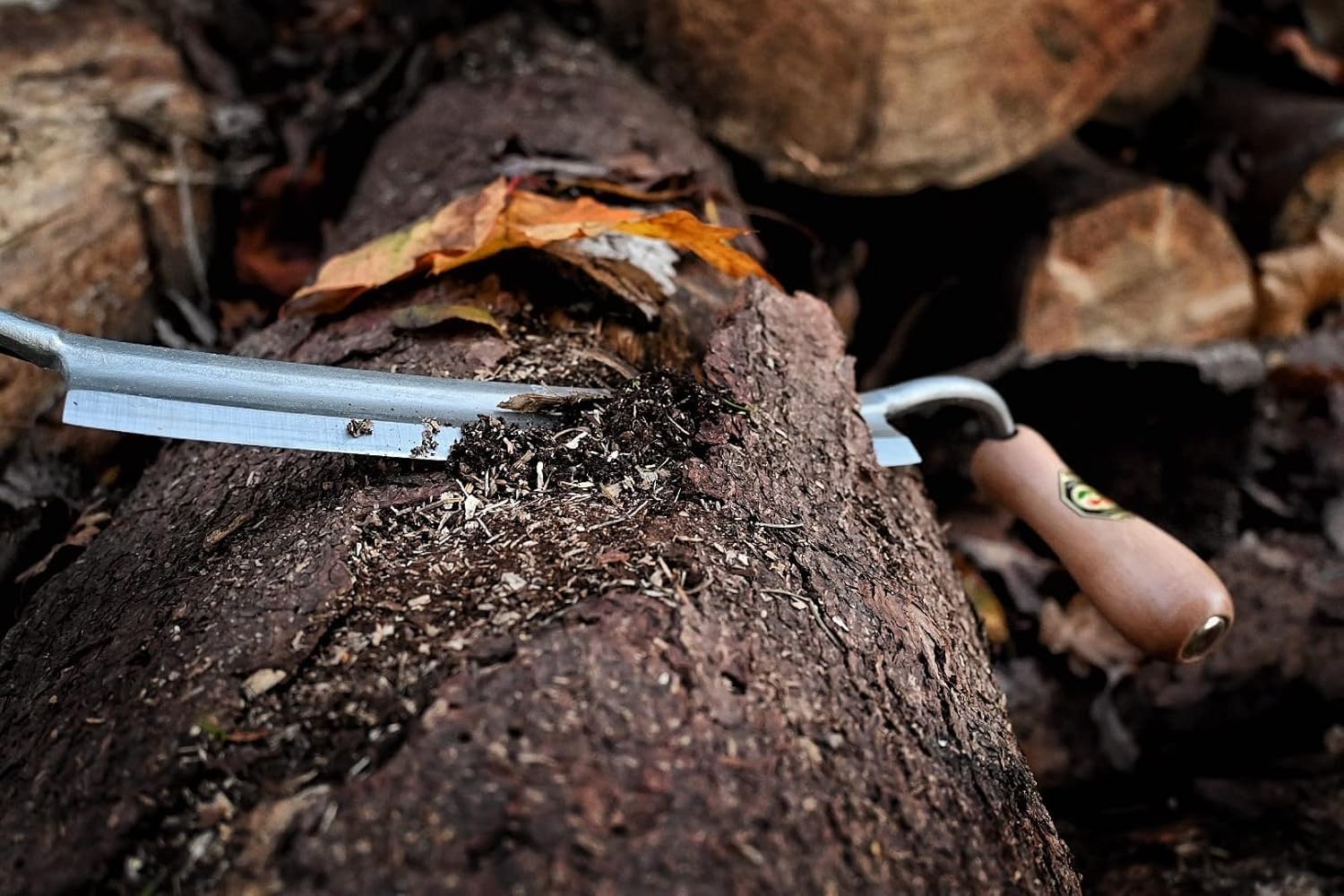 Kirschen Pulling Knife with Red Beech Handle (Straight Blade, Length 170 mm, Blade Thickness 4-4.5 mm at Chamfer Attachment)