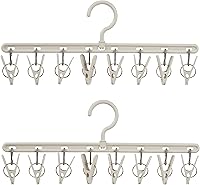 Vista 1 de Percha de ropa con 8 clips, percheros de secado de ropa resistente al viento para secar calcetines, brasieres, ropa interior, ropa de bebé