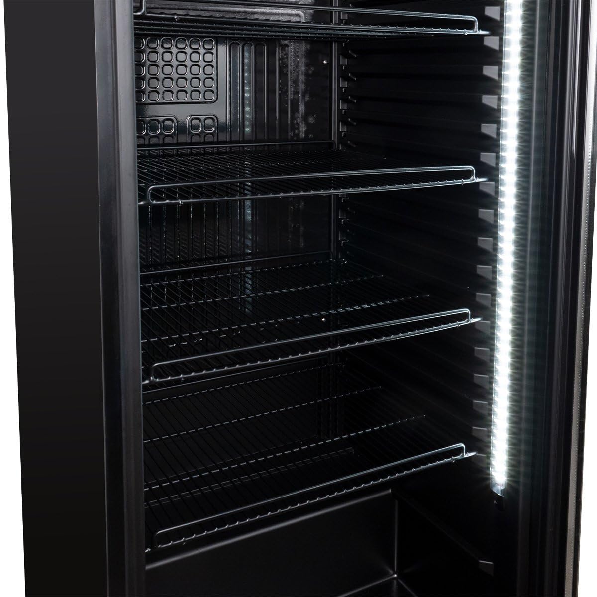 GastroHero GKSE230 Getränkekühlschrank 230 Liter Flaschenkühlschrank Glastür LED Beleuchtung abschließbar schwarz 0-8°C Gewerbekühlschrank