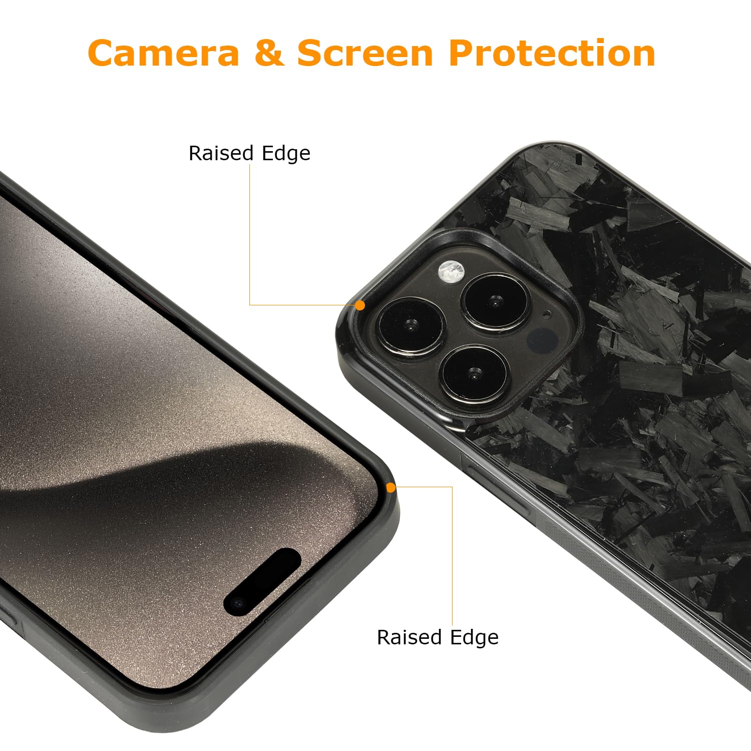 Molzar Custodia IPhone 15 In Fibra Di Carbonio Forgiata – Magneti Integrati Per MagSafe – Nero Lucido