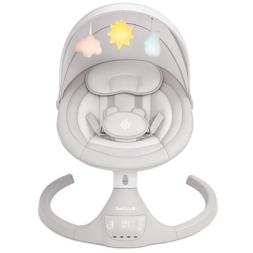 Miniatura 11 de Jool Baby Nova Swing para recién nacidos, columpio eléctrico motorizado para bebés, música Bluetooth, 10 melodías preestablecidas, control remoto