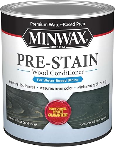 Minwax 618514444 Acondicionador de madera premanchado a base de agua, 1 cuarto de galón, transparente