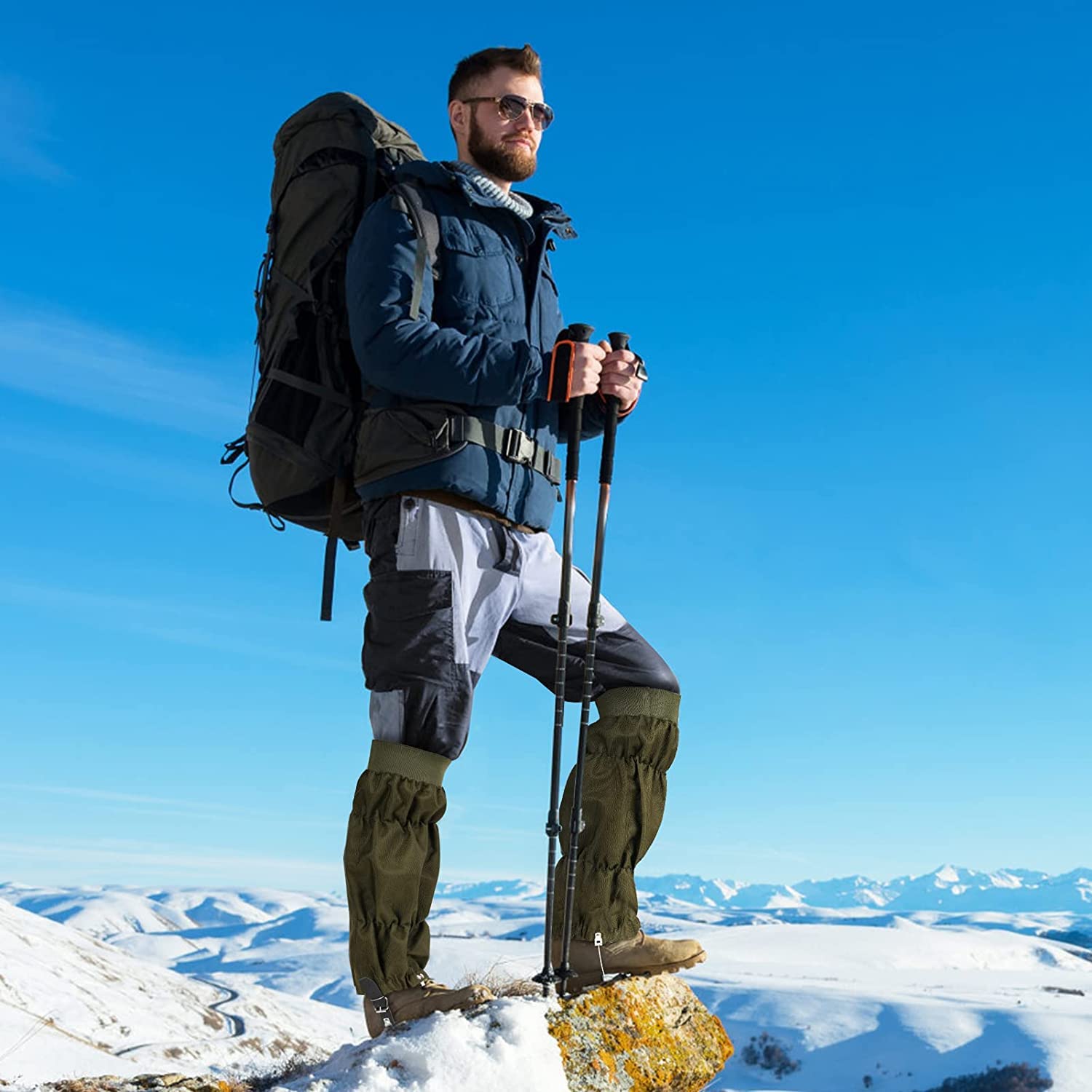 Polainas de Serpiente Impermeables Ajustables para Senderismo Caza Nieve