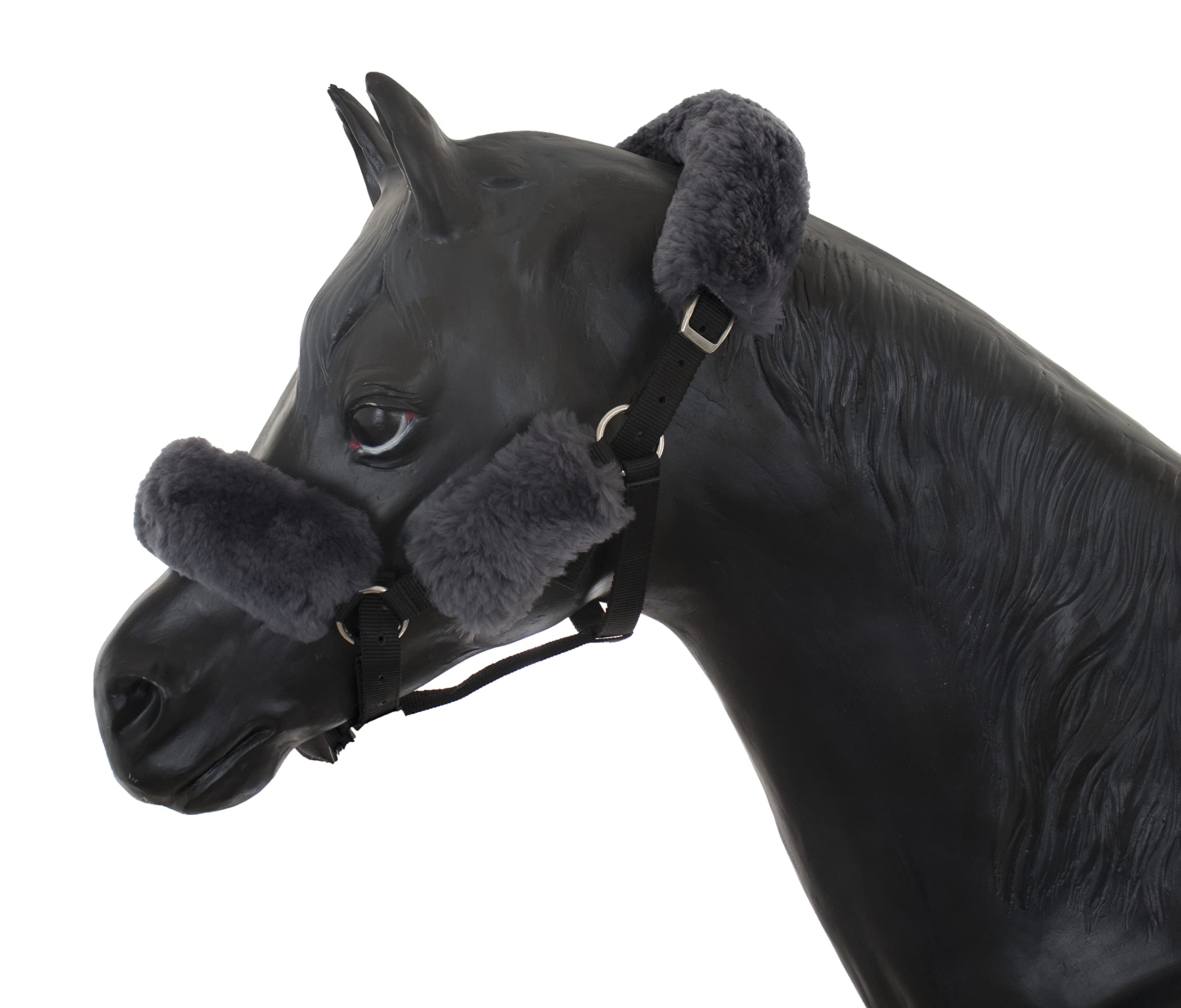 Engel Reitsport | Halfter Set (4-TLG.) inkl. Nasenschoner, Genickschoner und 2X Backenstückbezug SET4 farbenfroh: 12 Lammfell Farben zur Wahl