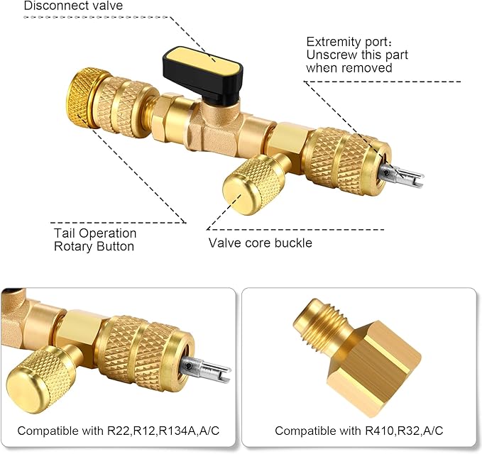 Kit de Mangueras de Carga y Adaptador R410a Tujoe 54 Piezas miniatura 6