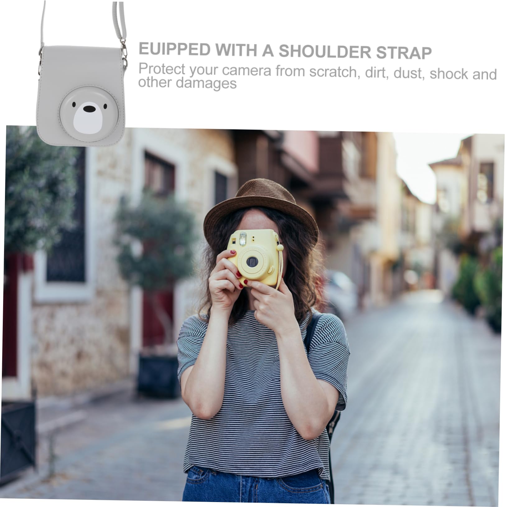 OSALADI 2pezzi Custodia Per Fotocamera Istantanea Pu Con Design Protezione Resistente Per Mini Spalla e Rimovibile e Speciali