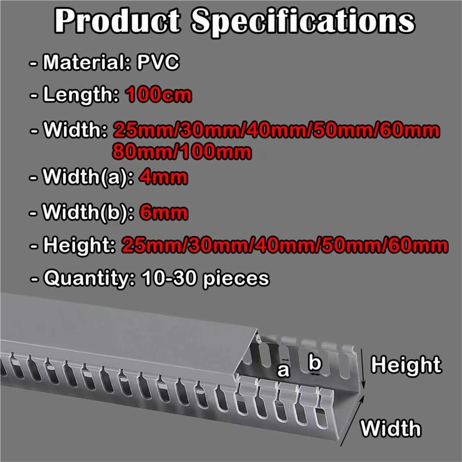 Kabelk mit offenem Schlitz, zuschneidbar, 100 cm Länge, Dekoration, PVC, Netzwerkkabel-Verteiler für Büro, Konferenzraum, Schule, Kabelmanagement-Kit
