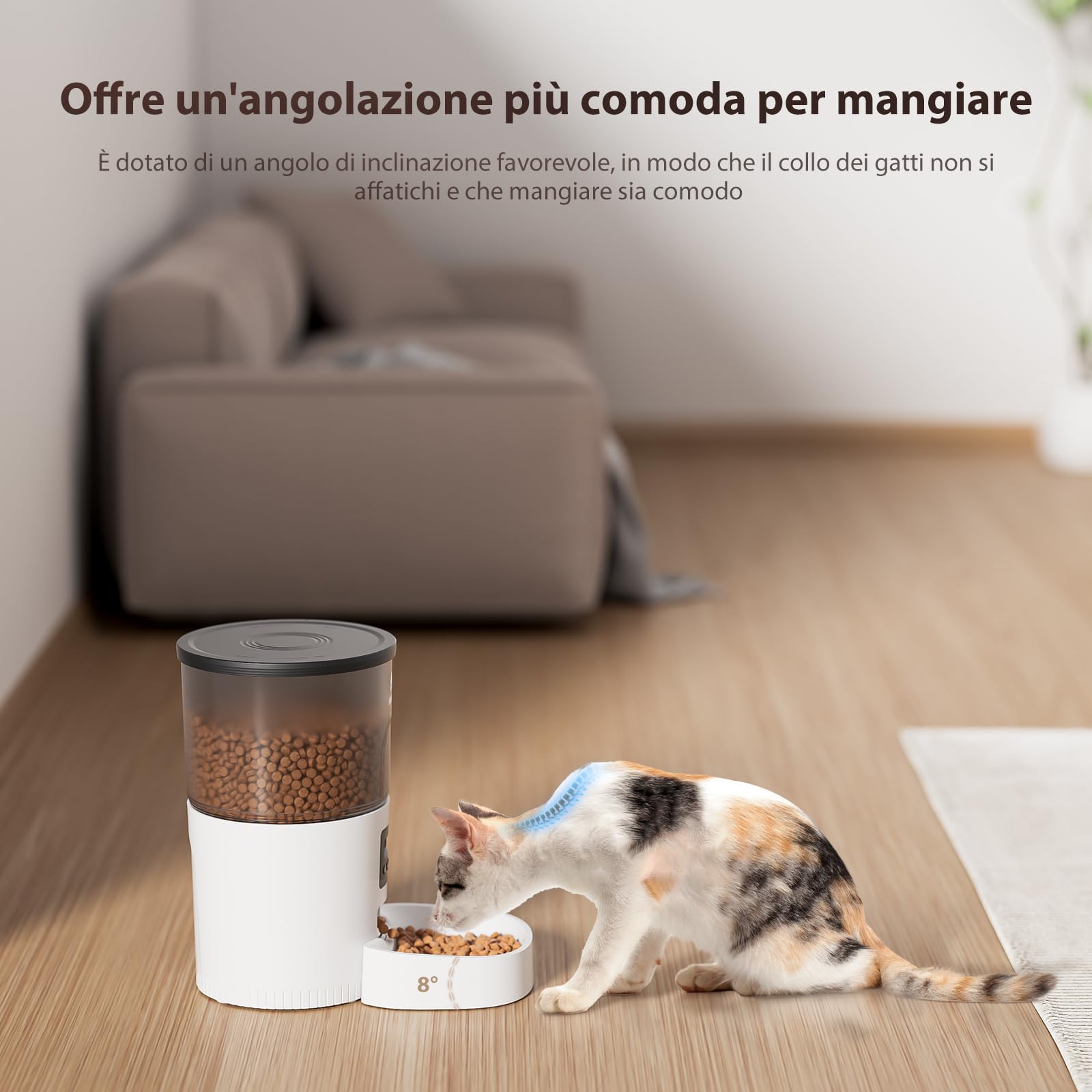 IMIPAW Distributore Automatico Cibo Gatti - 3L Dispenser Cibo Gatti con Timer Programmabile, 1-6 Pasti al Giorno, per Animali Di Piccola e Media Taglia