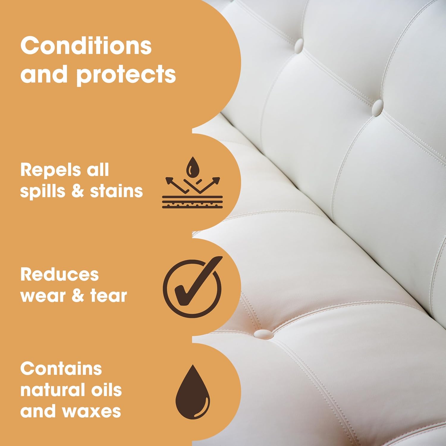 Furniture Clinic Leather Protection Cream | 2-in-1 Leather Conditioner & Waterproofing Protector for Furniture, Shoes, Car Seats & More | Prevent Stains While Nourishing | 8.5oz/ 250ml - Image 2