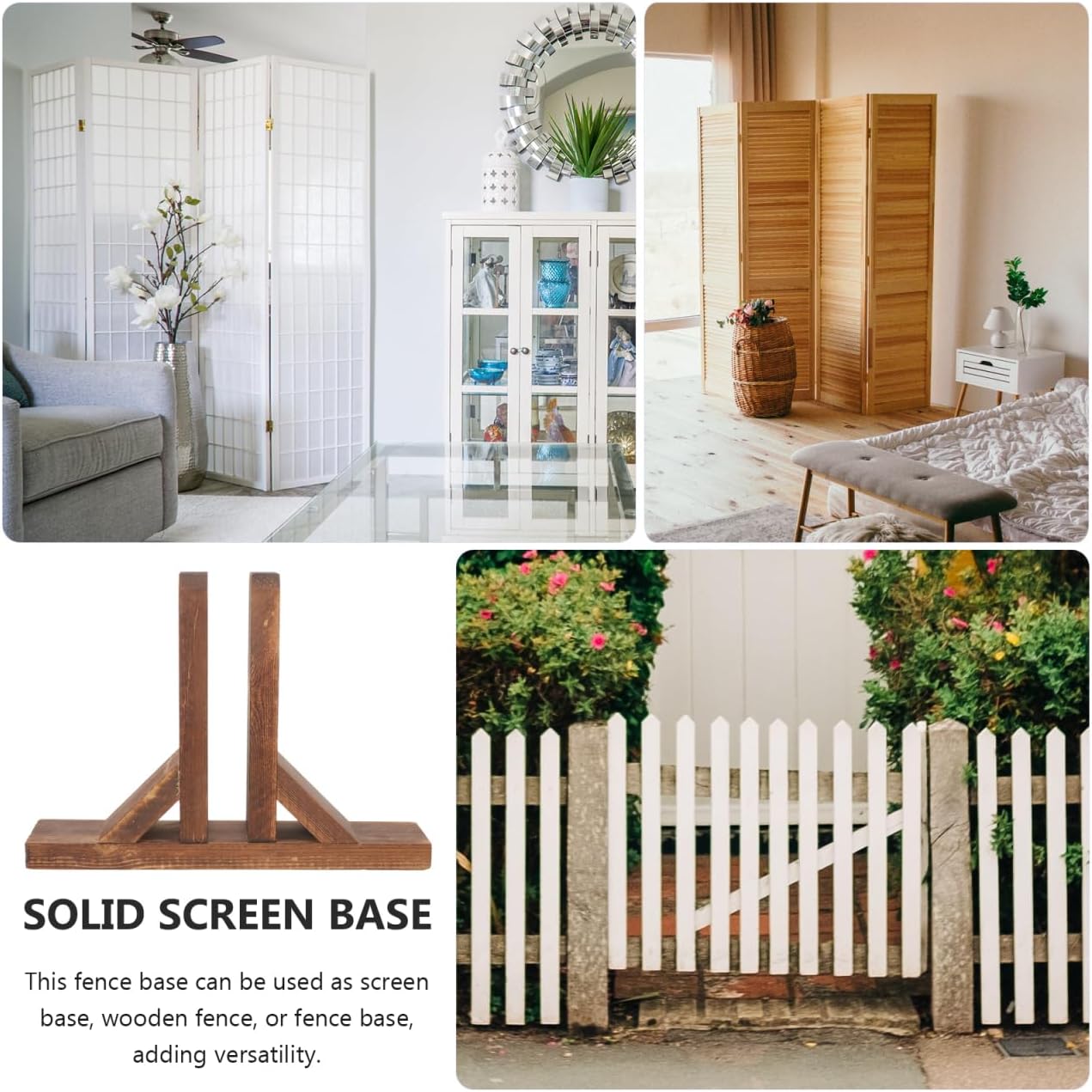 Cabilock Solid Wood Screen Base for Room Divider Panel Wooden Partition Stand Support Feet Thickened Design for Home Decor Furniture Dividers