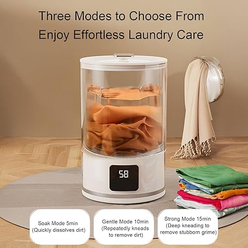 Miniatura 8 de Underwear Washing Machine, 1L Mini Portable Washing Machine Rechargeable Underwear Washer Small Clothes Washer for Home, Hotel, RV, Travel & Camping