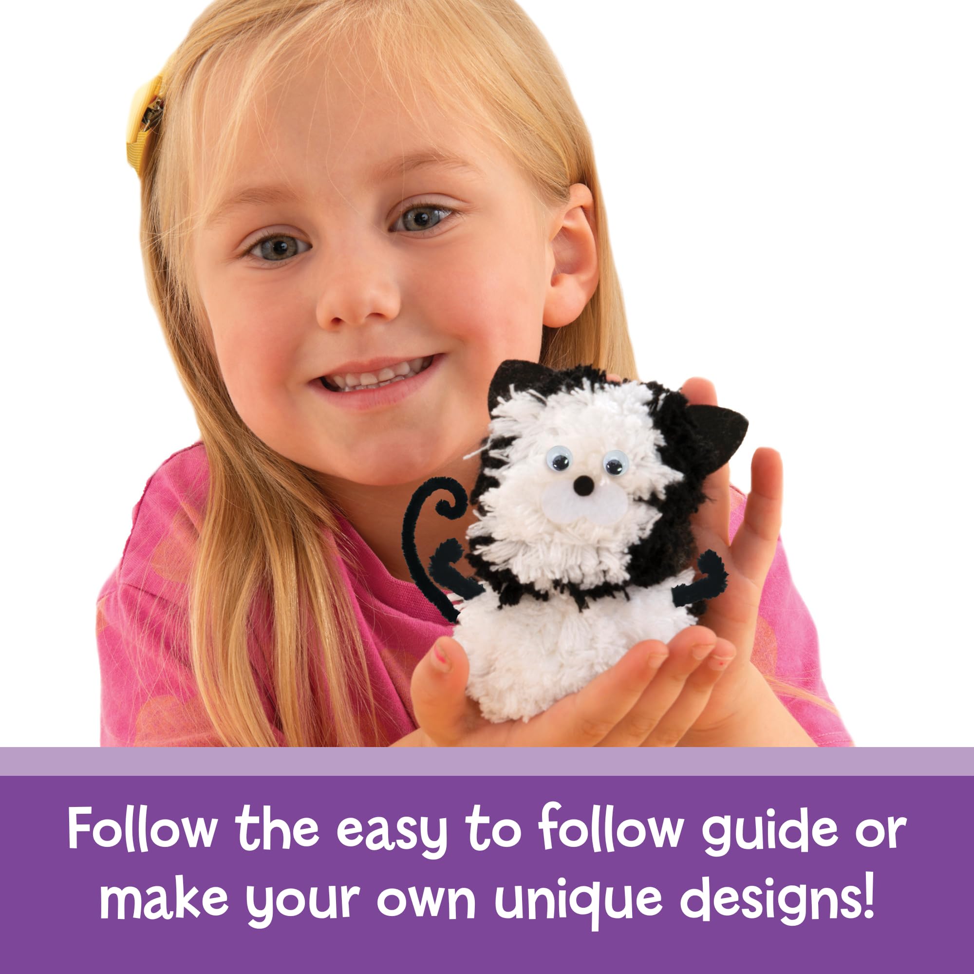 Galt Pom Pom Pets - Kids Knitting & Sewing Set - Create Your Own 2 Cute & Fluffy Pompom Animals - Knit and Sew Craft Kit for Children - Arts and Crafts Activity for Girls & Boys Ages 5 Years Plus — view 8