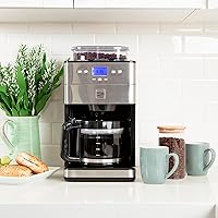 Vista 2 de Kenmore Elite Cafetera de Moler y Preparar – Molinillo integrado, máquina automática de café por goteo, cafetera programable de 12 tazas, molinillo