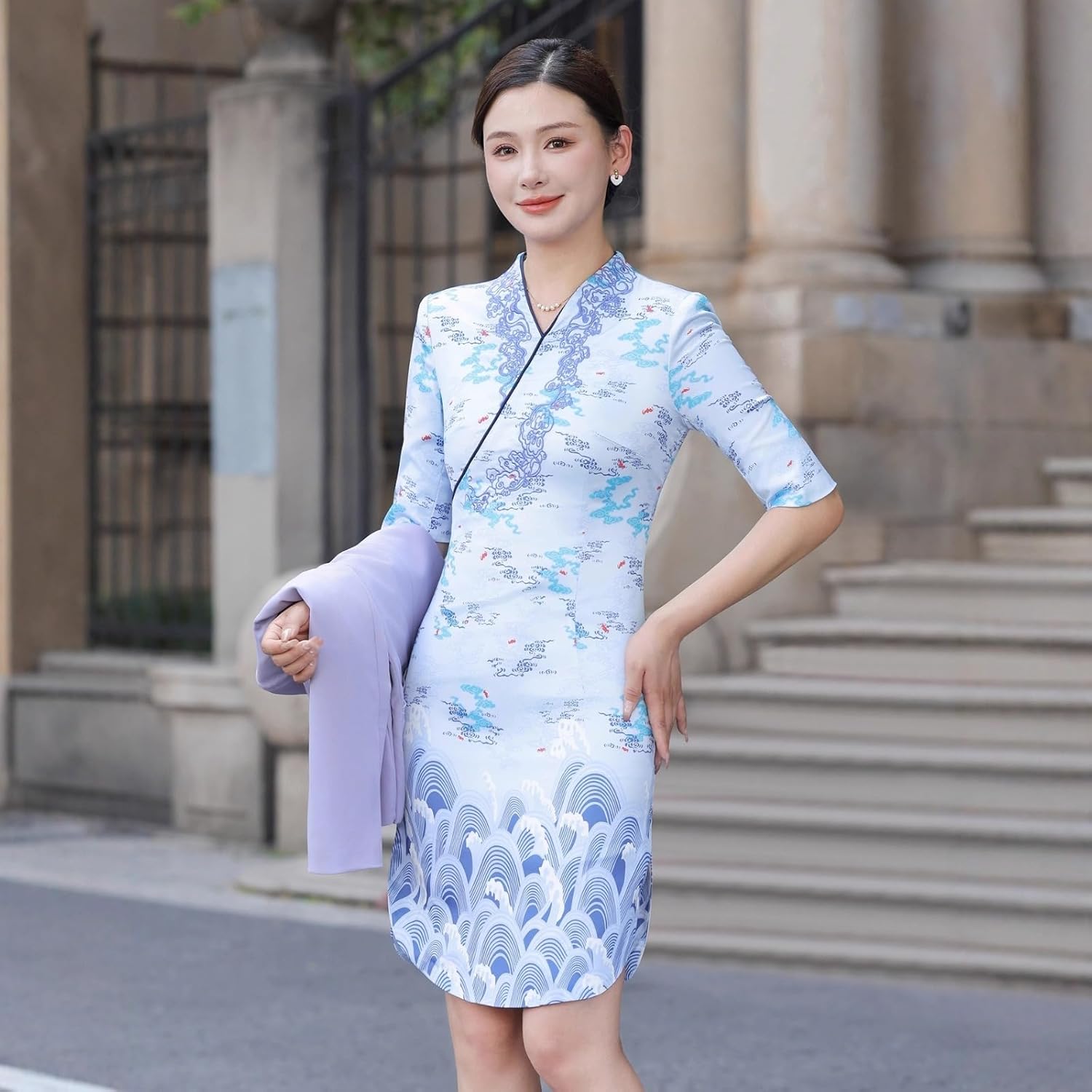 Short Sleeve Blazer and Pleated Skirt Set Women's Spring Summer Office Preppy Suit