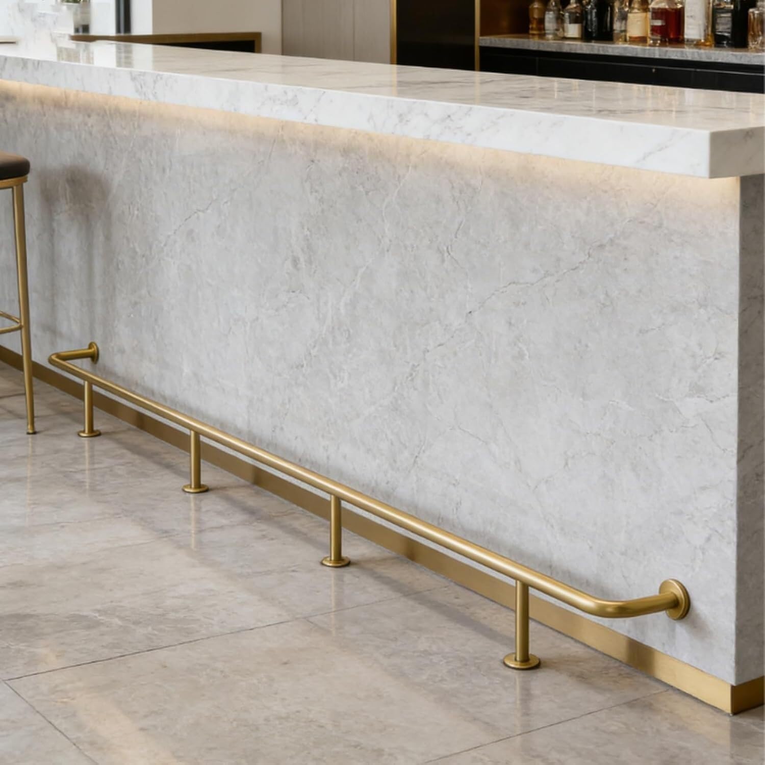 k3Mq9Rw Handrails with kick plates Bar Footrest Kit: Easy-to-install Fittings For Restaurants And Bars(180cm/5.9ft)