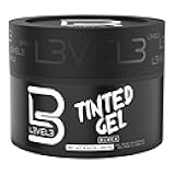 Level 3 Tinted Gel Black - Temporary Black Hair Gel For Hair No Flaking and Rinses Out Easily - Level Three Strong Hold Formula