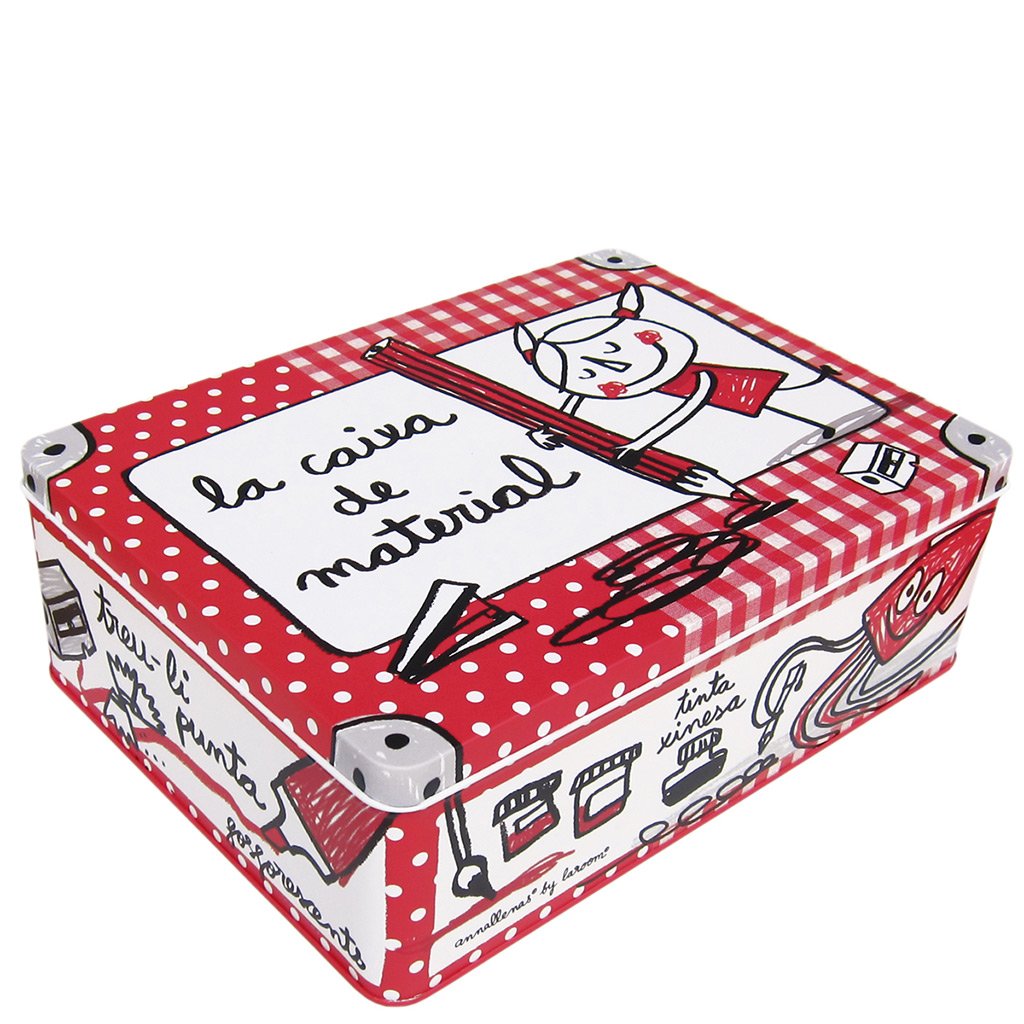 laroom 12581 – Metal Box La Caixa of material, red