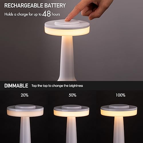 Miniatura 2 de OBright Lámpara de mesa LED portátil con sensor táctil 3 niveles de brillo batería recargable de hasta 48 horas de uso luz nocturna para guardería