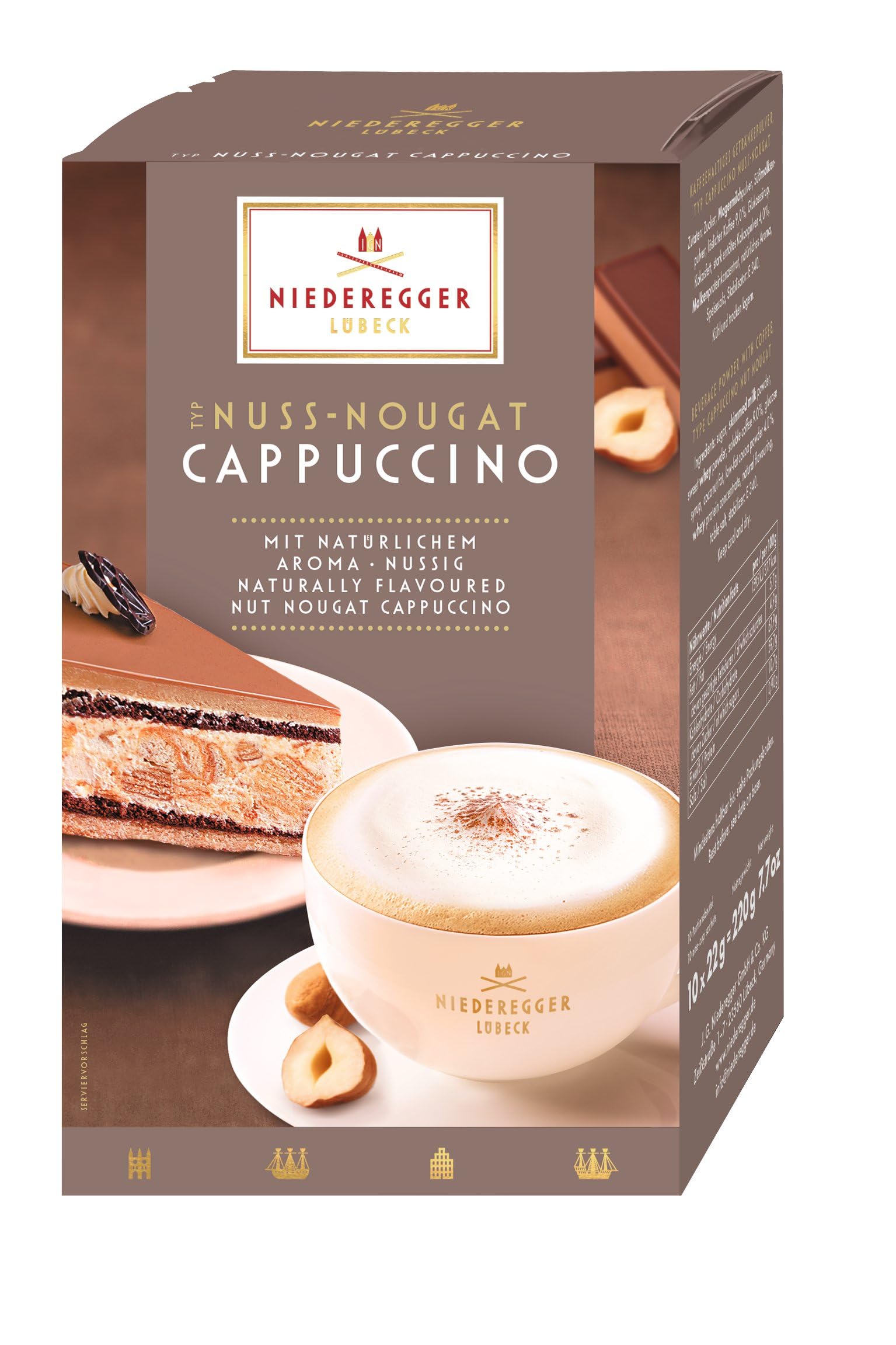 Niederegger Nuss-Nougat Cappuccino, 10x22g (220g)