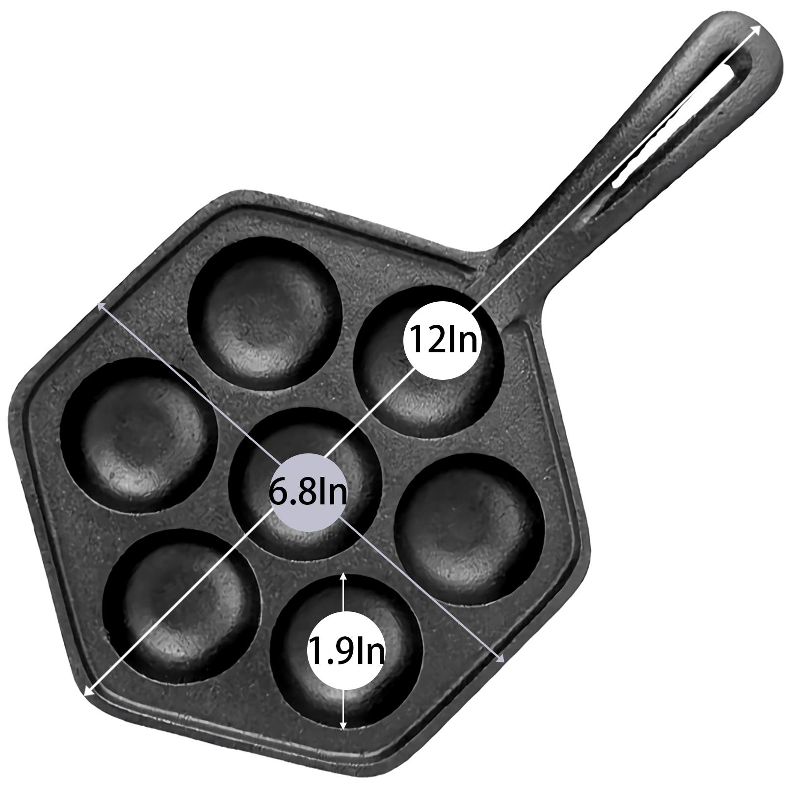 Buy WUWEOT Nonstick Aebleskiver Pan, Cast Iron Takoyaki Griddle Stuffed