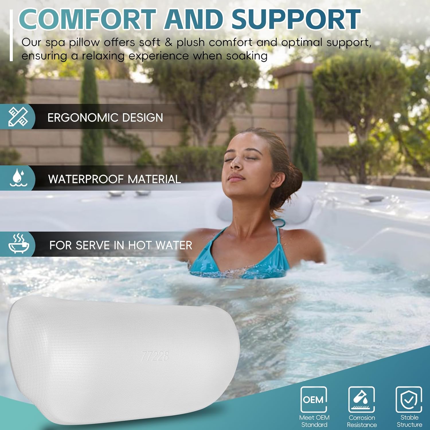 Sunluway 4-Pack 1411501 77228 Spa Neck Pillow for Hot Spring Highlife Series Spas 2014-Current Cool Gray Hot Tub Head Rest Pillows for Watkins Replacement