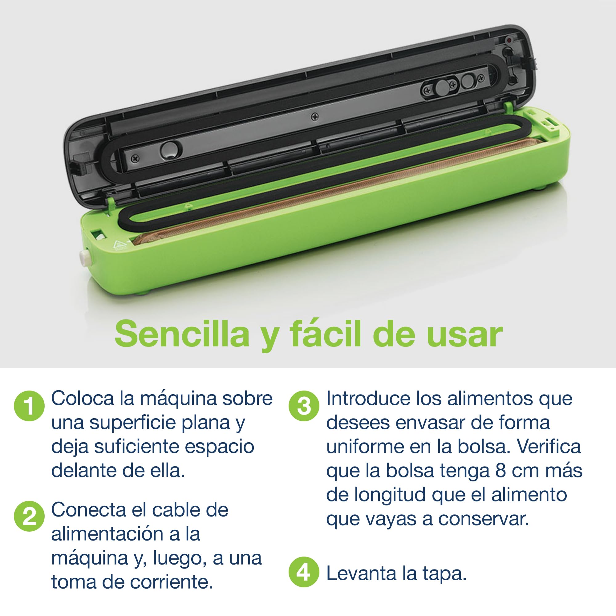 Maquina envasadora de alimentos al vacío, termoselladora de bolsas al vacío LAICA, mantiene los alimentos frescos durante cinco veces más tiempo, diseño compacto que facilita su almacenamiento