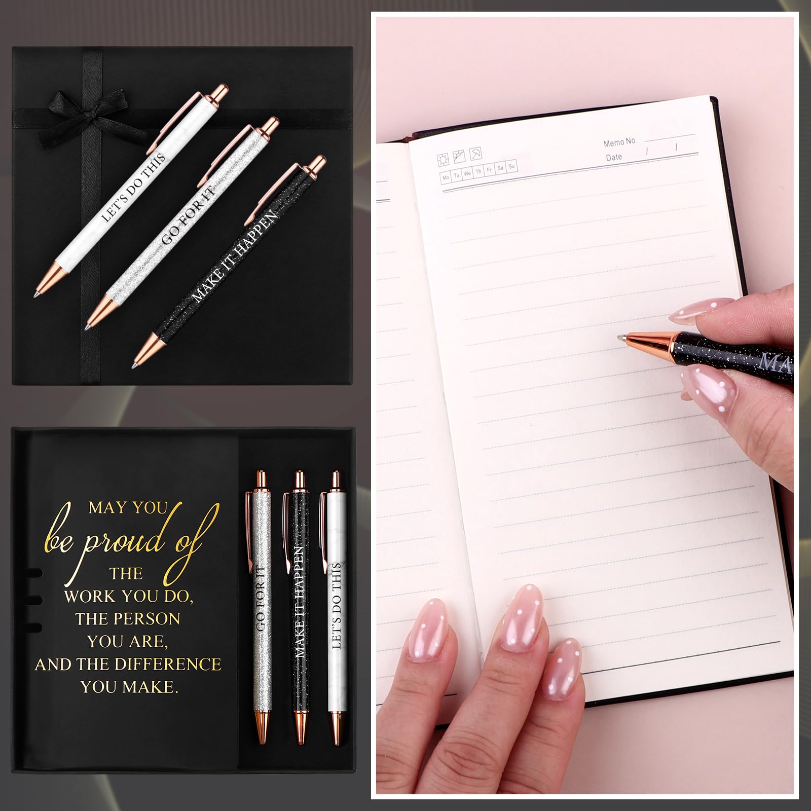 CNSJ 5 Pcs Employee Appreciation Gift A6 Leather Notepad Ballpoint Pens with Box Thank You Gift for Colleague Coworker Teacher Nurse Team Business Holidays Birthdays - Image 3