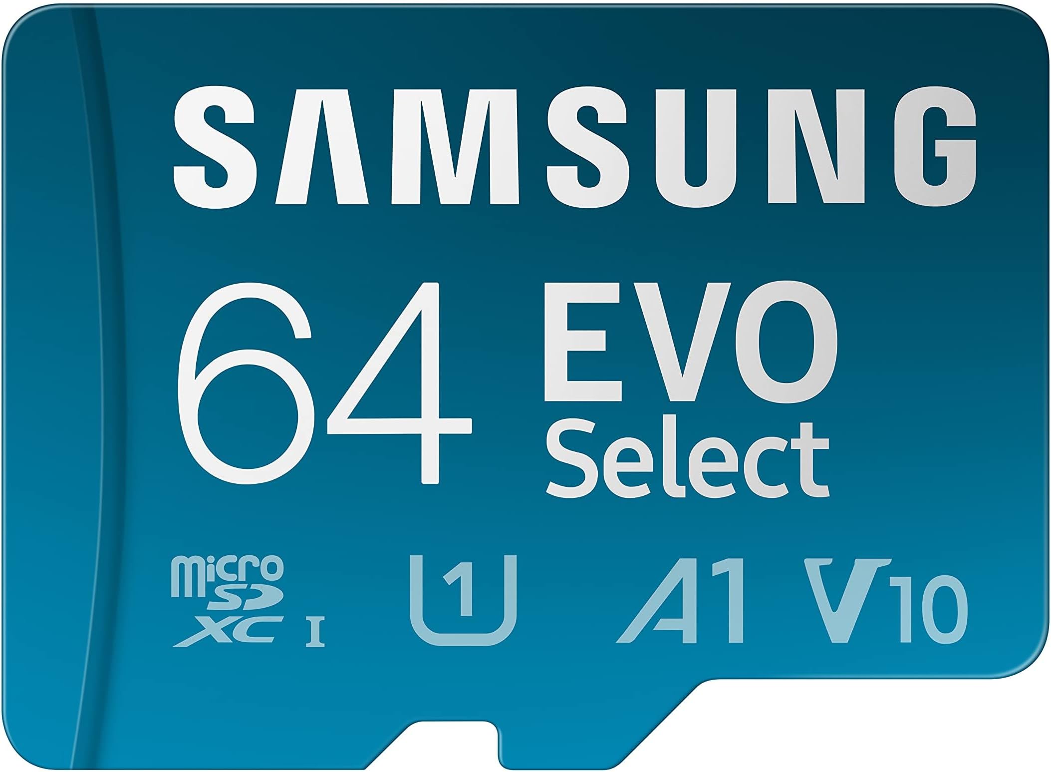SAMSUNG EVO Select Micro SD -Memory -Card + Adapter, 64GB microSDXC 130MB/s Full HD & 4K UHD, UHS-I, U1, A1, V10, Expanded Storage for Android Smartphones, Tablets, Nintendo -Switch (MB-ME64KA/AM)