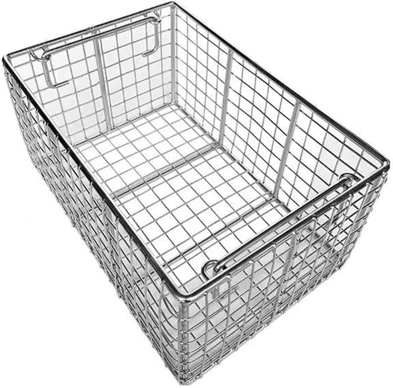 Cesta de Malla Perforada, Limpieza Acero Inoxidable 304, for hospitales, Laboratorios y Salas Suministros(30 * 20 * 10cm)