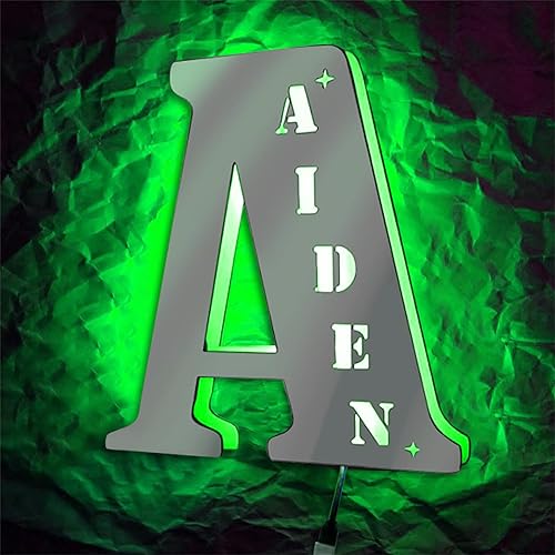 Miniatura 6 de Letrero de espejo de letra personalizado con luces LED, letrero de espejo con nombre de neón personalizado con luces LED, decoración de pared para