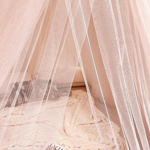 Vista 44 de Kertnic Toldo de cama con mosquitera para niñas, toldo de princesa, cortina de cama de malla fina transparente, toldos de cama para niños y adultos