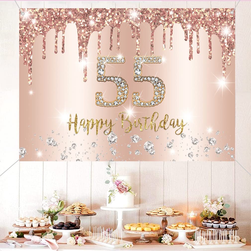 25 Anni Compleanno Festa Decorazioni Oro Rosa, 25 Striscione di Co.mpleanno, 25 Anni di Buon