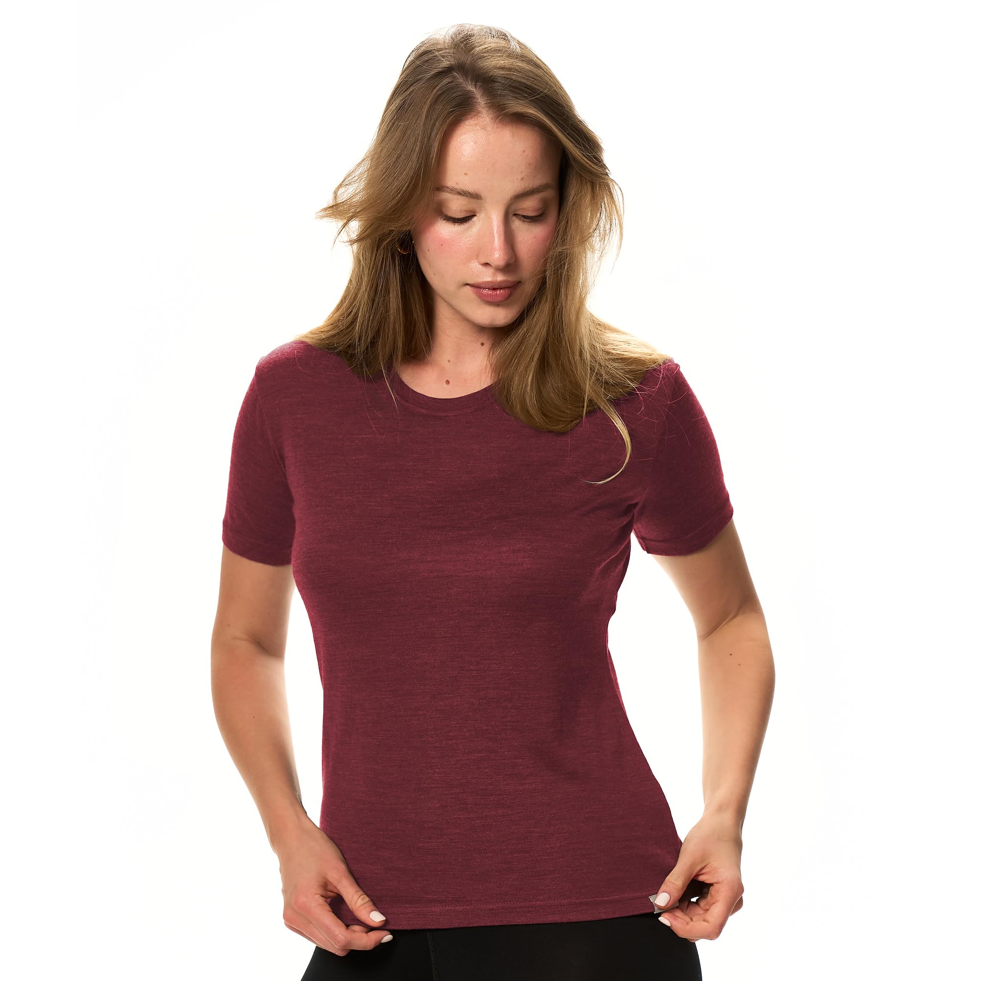 Sport Shirt Damen M, Burgundy Wine Crewneck