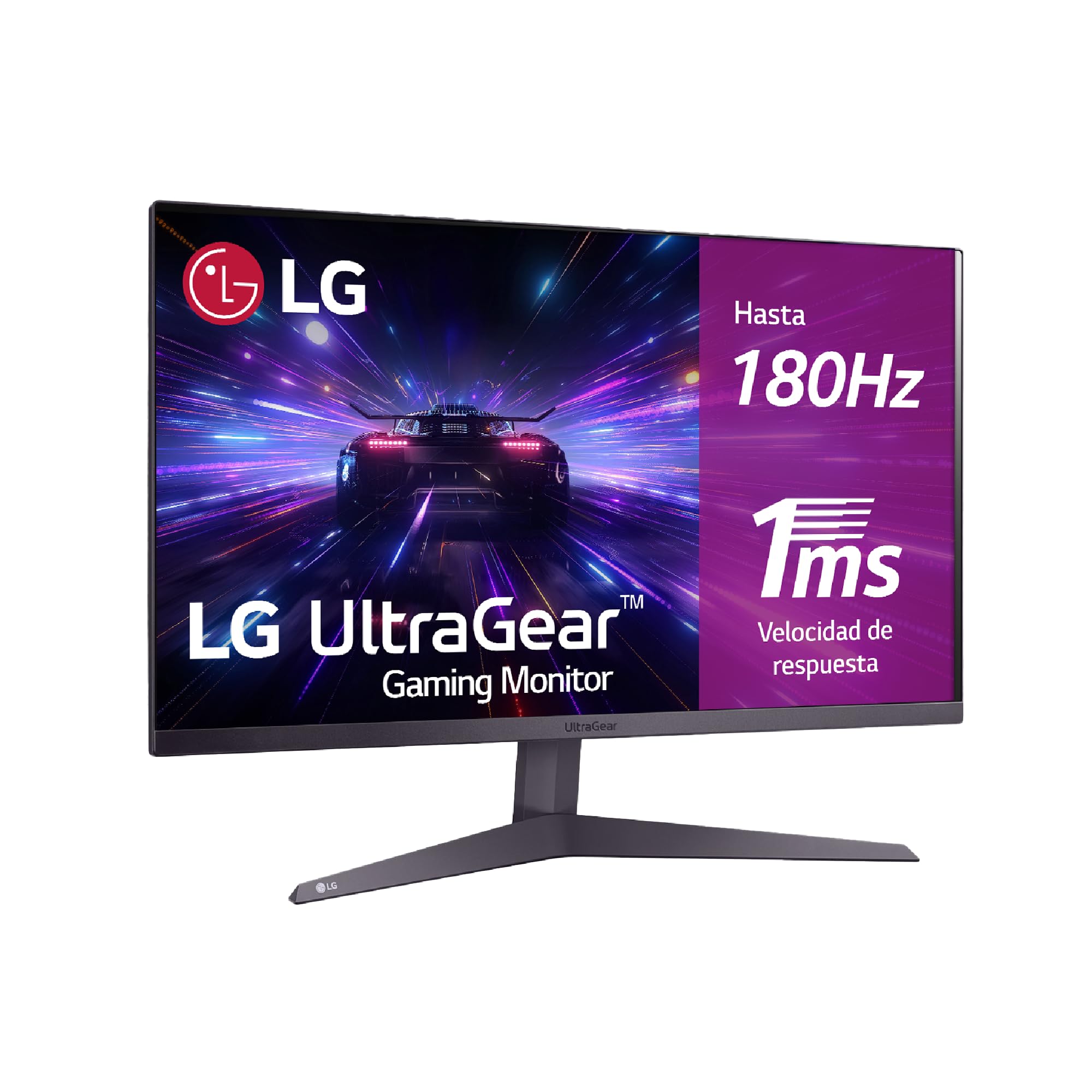 LG 27GS50F-B - Monitor Gaming Ultragear, 27", VA, 1920x1080, 16:9, 180 Hz, 1 ms/AMD FreeSync/HDR10/Black Stabilizer, No Curvo, No Pivotable, Morado Grisáceo