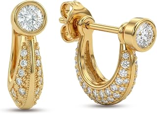 VAMA FASHIONS 18K Gold Plated Anti Tarnish CZ Crystal Stone Piercing Earring Studs Hypoallergenic Lightweight Ear Stud Rou... Price In India
