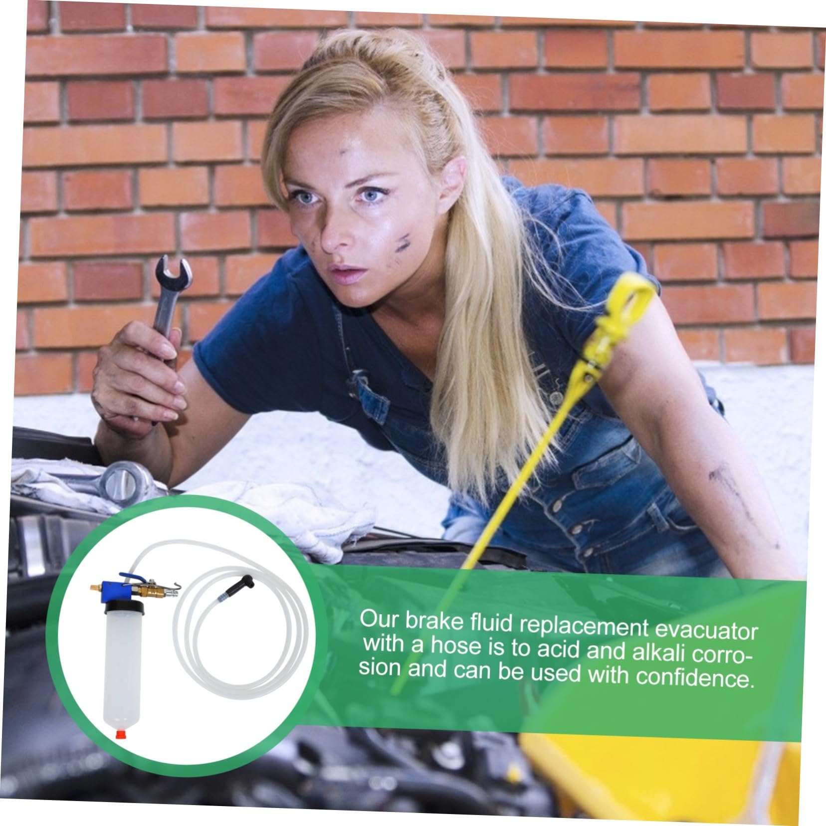 Manguera Ácidos Frenos y Boquilla Cónica Plástico Coche de Álcalis Kit para Purgador Líquido Resistente Profesional para Uso Personal