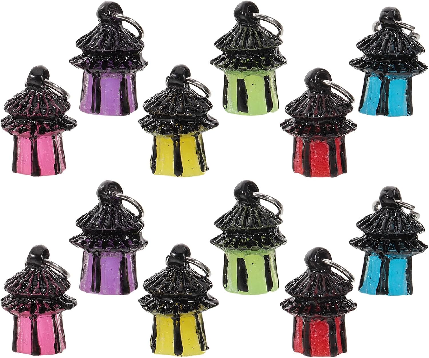 14pcs Resin Luminous Dollhouse Lights with Color Changing Xmas Decor