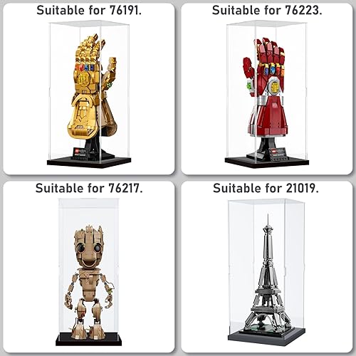 Miniatura 3 de Choowin Vitrina de acrílico para Lego Gauntlet 76191 76223, vitrina gruesa de acrílico transparente para coleccionables, vitrina para figuras de
