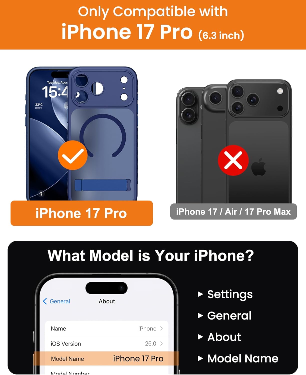 BXYJY for iPhone 17 Pro Magnetic Case with Stand, 2 Glass Screen Protectors, Compatible with MagSafe, Lens Protection, Camera Control, Military Grade, Translucent Matte Case for iPhone 17 Pro, Blue