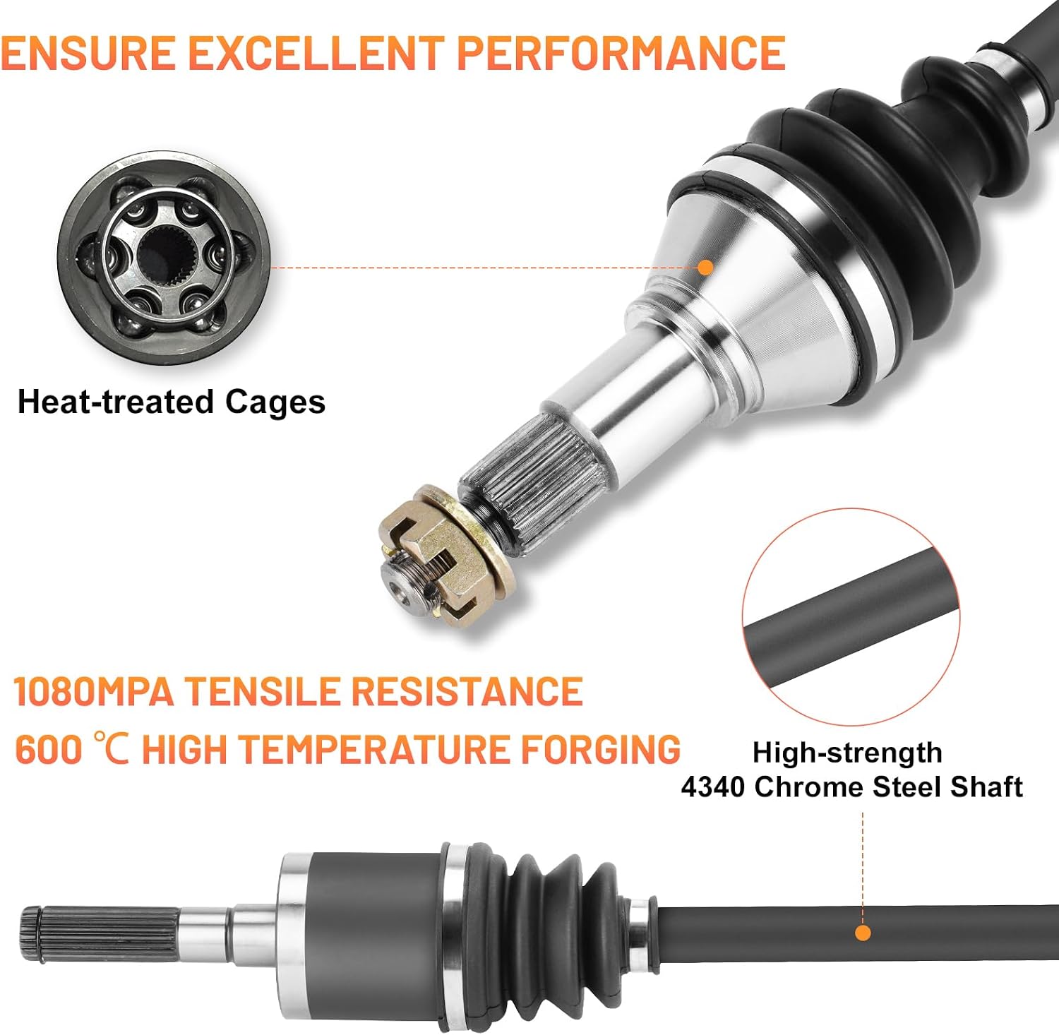 Front Right CV Axle Shaft for Can-Am Commander 800R/ 1000/ 1000R DPS XT LTD 2011 2012 2013 2014 2015 2016 2017 2018 2019 2020 705400952 705401106 705401872