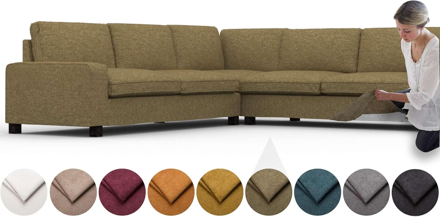 comfortly Cover for Kivik 5 (3+2) Seat Corner Sofa, Replacement Slipcover, Heavy Duty 16 pcs Cover, Soft Durable Washable Fabric, Easy to Clean & Replace (Crown - Olive)