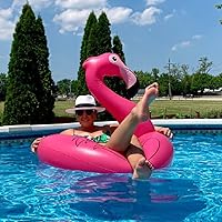 Vista 3 de Inflatable Flamingo Pool Float Tube for Party, Inflatable Raft Pool Toys, Pool Float for Adults and Kids