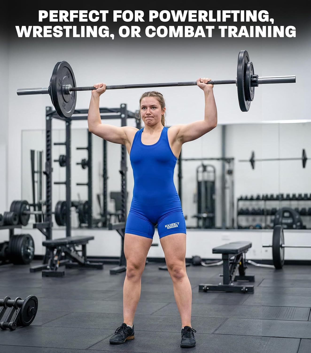Exxact Sports Women’s Wrestling Singlet - High-Cut, Full-Coverage Powerlifting Singlet Women for Competition & Training