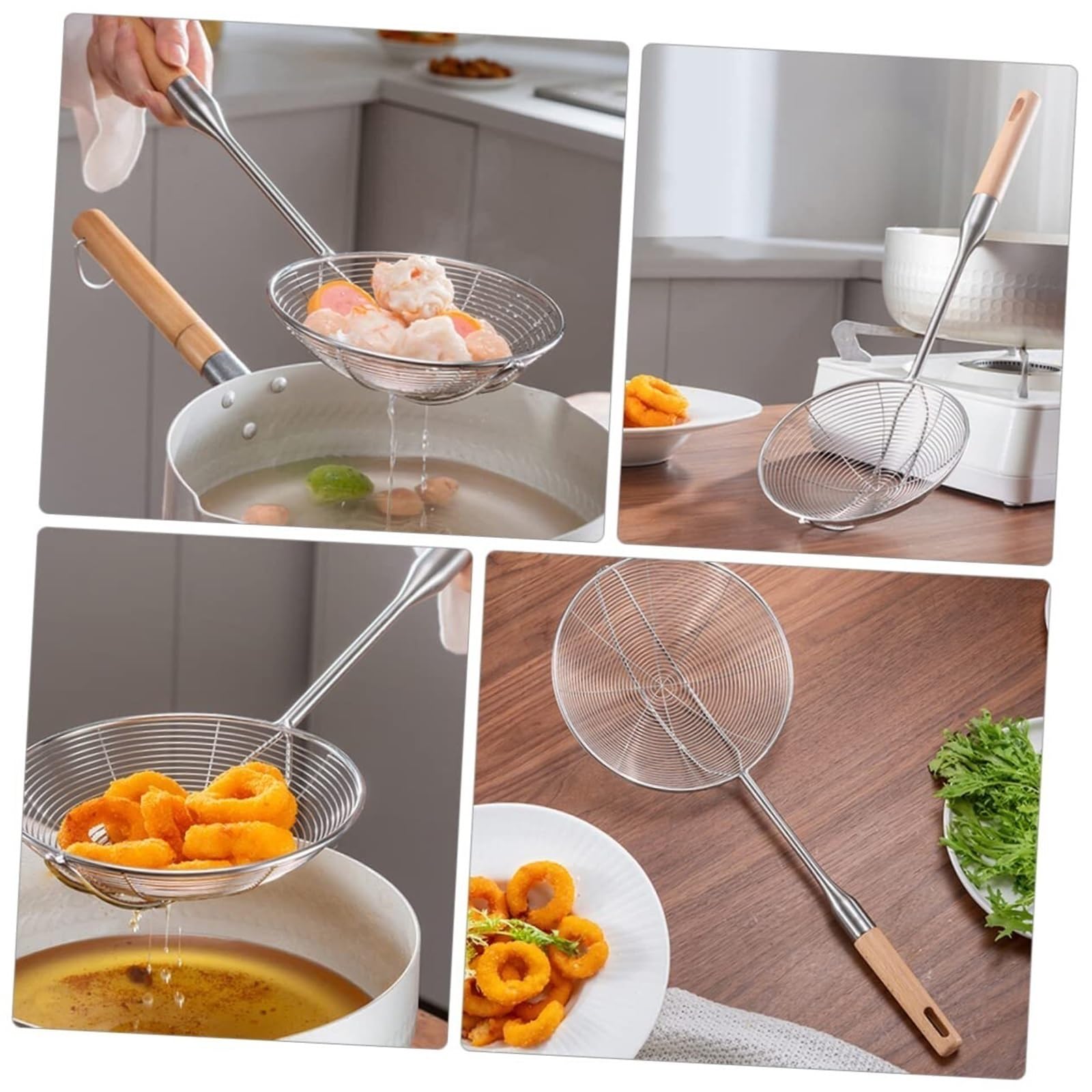 Sitko Durszlak Ze Stali Nierdzewnej Narzędzia Do Smażenia Frytek Durszlak Szczelinowy Narzędzia Gospodarstwa Domowego łyżka cedzakowa(20cm)