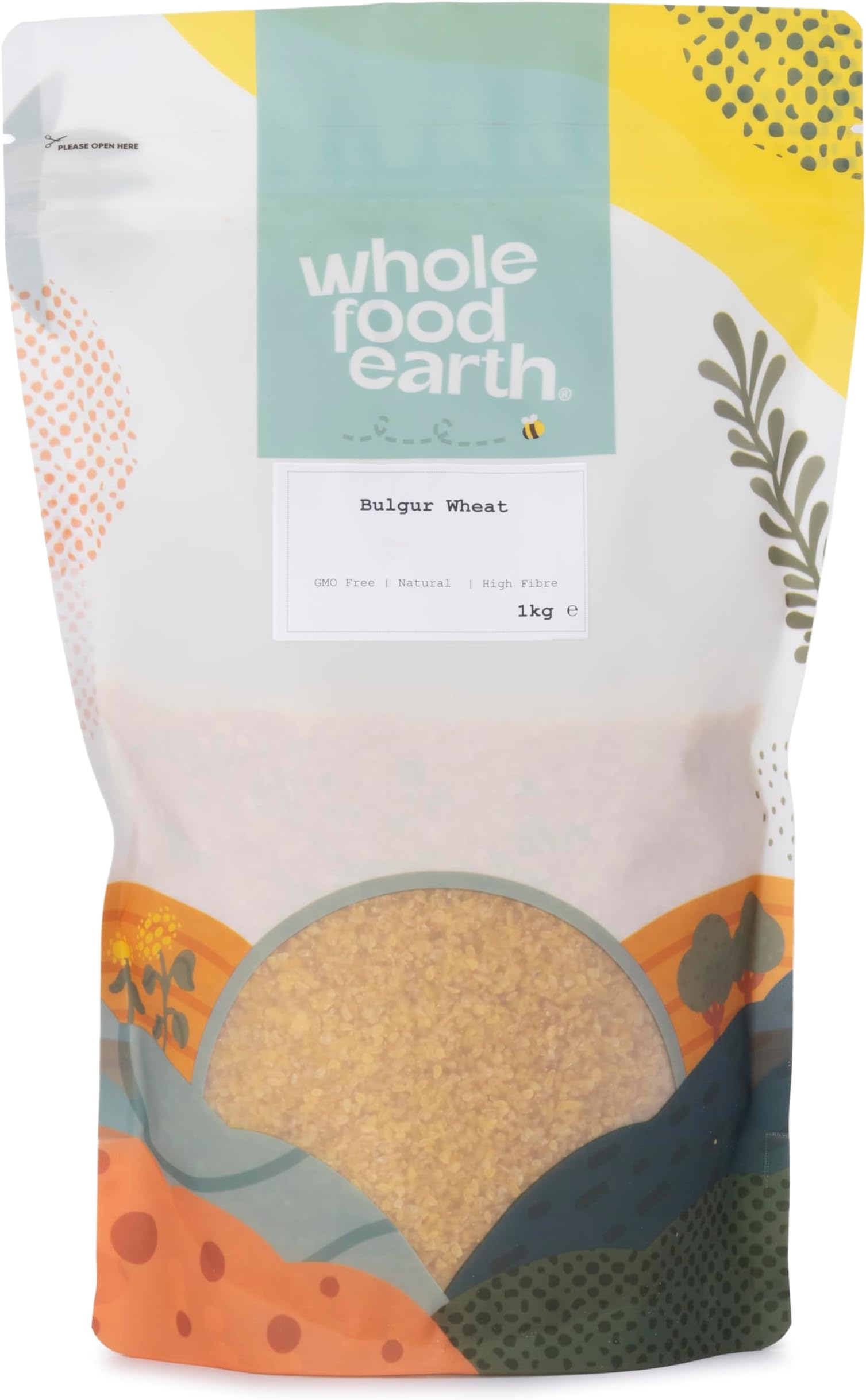 Wholefood Earth Bulgar/Bulgur Wheat 1 kg | GMO Free | Natural | High Fibre