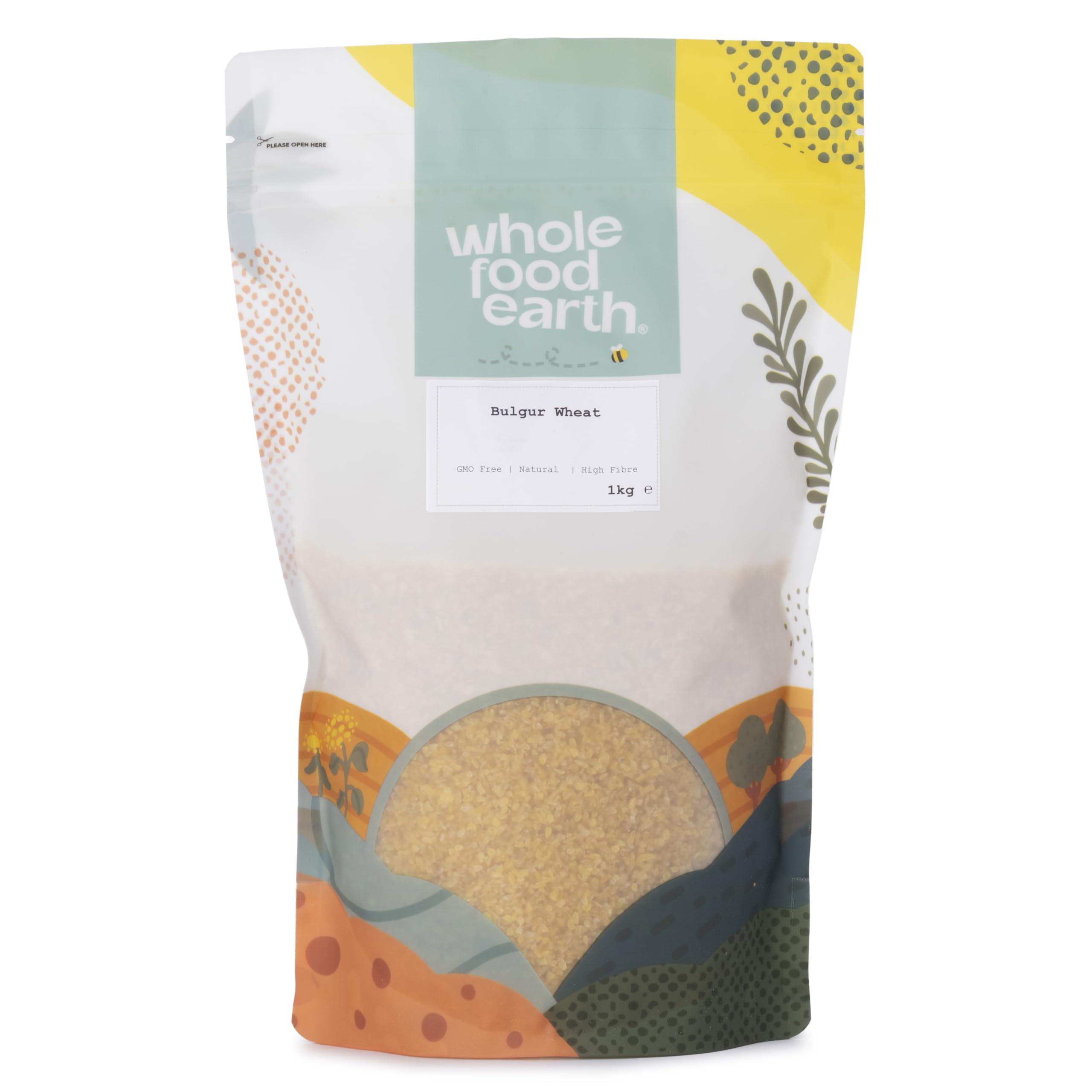 Wholefood Earth Bulgar/Bulgur Wheat 1 kg | GMO Free | Natural | High Fibre