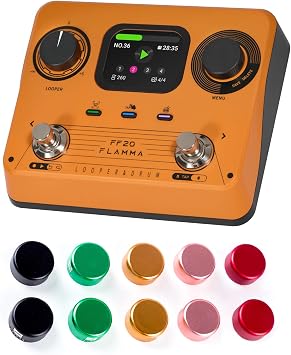 FLAMMA FF20 Drum Looper Pedal with Metal Footswitch Topper 10Pcs