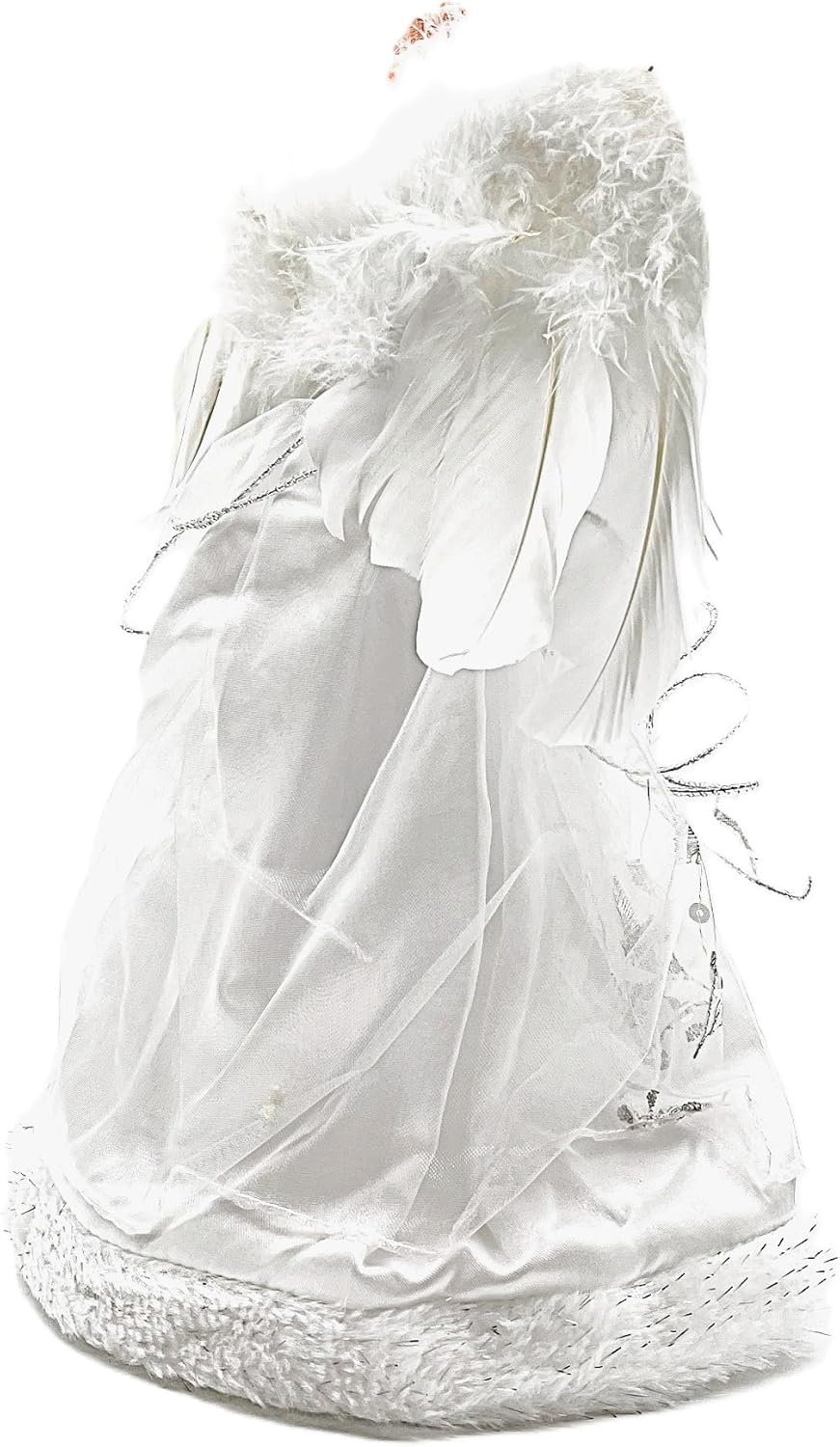Vickerman Ice Palace Lighted White and Silver Angel Christmas Tree Topper with Clear Lights, 12" - Image 6