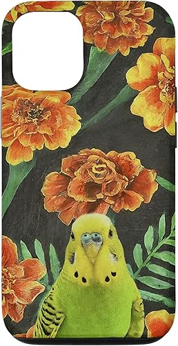 Miniatura 4 de iPhone XS Max Parakeet Budgie Orange Yellow Marigolds Flower Pattern Case
